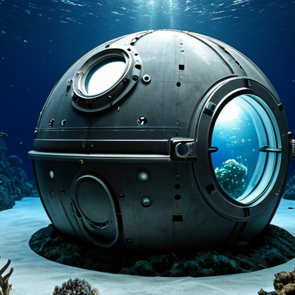 심해에서의 생활 환경 조성 기술 - Deep-Sea Habitat Exterior**

"A spherical, futuristic deep-sea habitat constructed from titanium all...