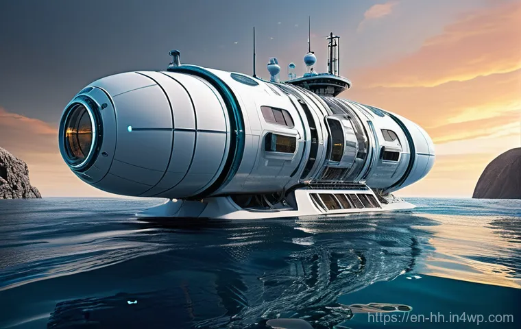 심해 식민지 구상의 안전 및 보안 대책 - **"Engineering Marvel: Deep-Sea Habitat Exterior"**
    A wide-angle, futuristic architectural illus...
